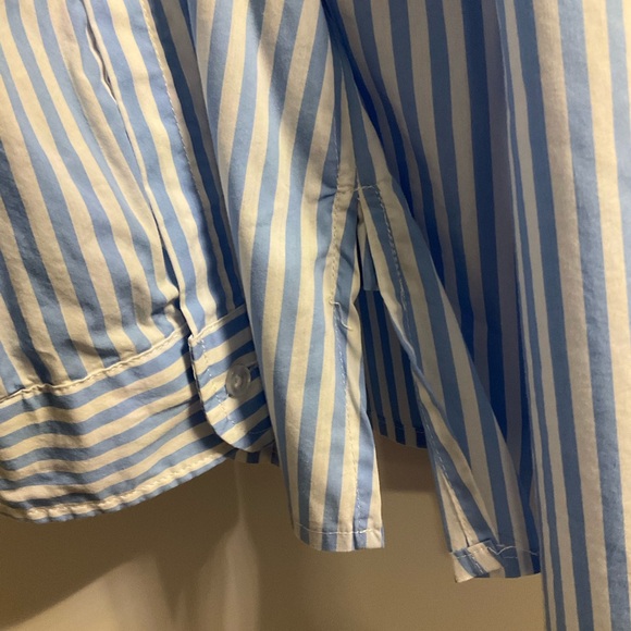 Alexander Jordan 3X Blue/White Vertical Striped Embroidered Button down Shirt - Picture 9 of 11